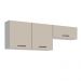 Kit com 2 Armários Aéreos Multiuso 3 Portas Branco/Crema Agata Madesa
