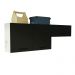 Kit com 2 Armários Aéreos Multiuso 3 Portas Branco/Preto Agata Madesa