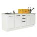 Kit com 2 Balcões Multiuso 4 Portas 3 Gavetas Branco Agata Madesa