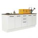 Kit com 2 Balcões Multiuso 4 Portas 3 Gavetas Branco/Rustic Agata Madesa