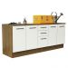 Kit com 2 Balcões Multiuso 4 Portas 3 Gavetas Rustic/Branco Agata Madesa