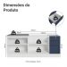 Kit com 2 Balcões de Cozinha 3 Gavetas 4 Portas (Sem Tampo e Pia) Branco/Azul Vik Madesa 01