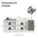 Kit com 2 Balcões de Cozinha 3 Gavetas 4 Portas (Sem Tampo e Pia) Branco/Cinza Vik Madesa 01