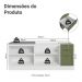 Kit com 2 Balcões de Cozinha 3 Gavetas 4 Portas (Sem Tampo e Pia) Branco/Verde Vik Madesa 01
