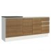 Kit com 2 Balcões de Cozinha Madesa Acordes 100% MDF (Sem Tampo e Pia) - Branco/Rustic