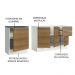 Kit com 2 Balcões de Cozinha Madesa Acordes 100% MDF (Sem Tampo e Pia) - Branco/Rustic