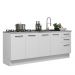 Kit com 2 Balcões de Cozinha Madesa Agata 3 Gavetas 4 Portas (Sem Tampo e Pia) - Branco