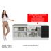 Kit com 2 Balcões de Cozinha Madesa Agata 3 Gavetas 4 Portas (Sem Tampo e Pia) - Branco/Preto