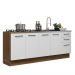 Kit com 2 Balcões de Cozinha Madesa Agata 3 Gavetas 4 Portas (Sem Tampo e Pia) - Rustic/Branco
