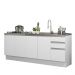 Kit com 2 Balcões de Cozinha Madesa Glamy 4 Portas 3 Gavetas (Sem Tampo e Pia) - Branco