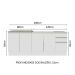 Kit com 2 Balcões de Cozinha Madesa Glamy 4 Portas 3 Gavetas (Sem Tampo e Pia) - Branco