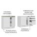 Kit com 2 Balcões de Cozinha Madesa Glamy 4 Portas 3 Gavetas (Sem Tampo e Pia) - Branco