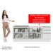 Kit com 2 Balcões de Cozinha Madesa Glamy 4 Portas 3 Gavetas (Sem Tampo e Pia) - Branco