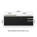 Kit com 2 Balcões de Cozinha Madesa Glamy 4 Portas 3 Gavetas (Sem Tampo e Pia) - Branco/Preto