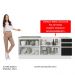 Kit com 2 Balcões de Cozinha Madesa Glamy 4 Portas 3 Gavetas (Sem Tampo e Pia) - Branco/Preto