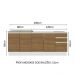 Kit com 2 Balcões de Cozinha Madesa Glamy 4 Portas 3 Gavetas (Sem Tampo e Pia) - Branco/Rustic