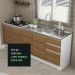 Kit com 2 Balcões de Cozinha Madesa Glamy 4 Portas 3 Gavetas (Sem Tampo e Pia) - Branco/Rustic