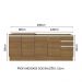 Kit com 2 Balcões de Cozinha Madesa Glamy 4 Portas 3 Gavetas (Sem Tampo e Pia) - Rustic