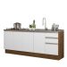 Kit com 2 Balcões de Cozinha Madesa Glamy 4 Portas 3 Gavetas (Sem Tampo e Pia) - Rustic/Branco