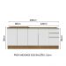 Kit com 2 Balcões de Cozinha Madesa Glamy 4 Portas 3 Gavetas (Sem Tampo e Pia) - Rustic/Branco
