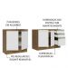 Kit com 2 Balcões de Cozinha Madesa Glamy 4 Portas 3 Gavetas (Sem Tampo e Pia) - Rustic/Branco