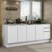 Kit com 2 Balcões de Cozinha Madesa Lux 4 Portas 3 Gavetas (Sem Tampo e Pia) - Branco/Branco Veludo