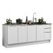 Kit com 2 Balcões de Cozinha Madesa Lux 4 Portas 3 Gavetas (Sem Tampo e Pia) - Branco/Branco Veludo