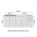 Kit com 2 Balcões de Cozinha Madesa Lux 4 Portas 3 Gavetas (Sem Tampo e Pia) - Branco/Branco Veludo