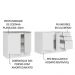 Kit com 2 Balcões de Cozinha Madesa Lux 4 Portas 3 Gavetas (Sem Tampo e Pia) - Branco/Branco Veludo