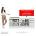 Kit com 2 Balcões de Cozinha Madesa Lux 4 Portas 3 Gavetas (Sem Tampo e Pia) - Branco/Branco Veludo