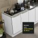Kit com 2 Balcões de Cozinha Madesa Lux 4 Portas 3 Gavetas (Sem Tampo e Pia) - Branco/Branco Veludo