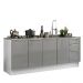 Kit com 2 Balcões de Cozinha Madesa Lux 4 Portas 3 Gavetas (Sem Tampo e Pia) - Branco/Cinza