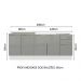 Kit com 2 Balcões de Cozinha Madesa Lux 4 Portas 3 Gavetas (Sem Tampo e Pia) - Branco/Cinza