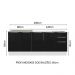 Kit com 2 Balcões de Cozinha Madesa Lux 4 Portas 3 Gavetas (Sem Tampo e Pia) - Branco/Preto