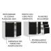 Kit com 2 Balcões de Cozinha Madesa Lux 4 Portas 3 Gavetas (Sem Tampo e Pia) - Branco/Preto