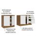 Kit com 2 Balcões de Cozinha Madesa Lux 4 Portas 3 Gavetas (Sem Tampo e Pia) - Rustic/Branco Veludo
