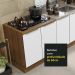 Kit com 2 Balcões de Cozinha Madesa Lux 4 Portas 3 Gavetas (Sem Tampo e Pia) - Rustic/Branco Veludo