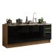Kit com 2 Balcões de Cozinha Madesa Lux 4 Portas 3 Gavetas (Sem Tampo e Pia) - Rustic/Preto