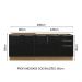 Kit com 2 Balcões de Cozinha Madesa Lux 4 Portas 3 Gavetas (Sem Tampo e Pia) - Rustic/Preto
