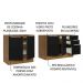 Kit com 2 Balcões de Cozinha Madesa Lux 4 Portas 3 Gavetas (Sem Tampo e Pia) - Rustic/Preto