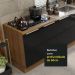 Kit com 2 Balcões de Cozinha Madesa Lux 4 Portas 3 Gavetas (Sem Tampo e Pia) - Rustic/Preto