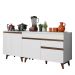 Kit com 2 Balcões de Cozinha Madesa Reims 4 Portas 1 Gaveta (Com Tampo) - Branco