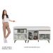 Kit com 2 Balcões de Cozinha Madesa Reims 4 Portas 1 Gaveta (Com Tampo) - Branco