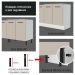 Kit com 2 Balcões e 2 Armários Aéreos Multiuso 200cm Branco/Crema Agata Madesa