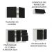 Kit com 2 Balcões e 2 Armários Aéreos Multiuso 200cm Branco/Preto Agata Madesa