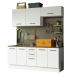Kit com 2 Balcões e 2 Armários Aéreos Multiuso 200cm Branco/Rustic Agata Madesa