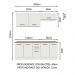 Kit com 2 Balcões e 2 Armários Aéreos Multiuso 200cm Branco/Rustic Agata Madesa