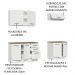 Kit com 2 Balcões e 2 Armários Aéreos Multiuso 200cm Branco/Rustic Agata Madesa