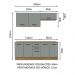 Kit com 2 Balcões e 2 Armários Aéreos Multiuso 200cm Rustic/Cinza Agata Madesa