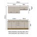 Kit com 2 Balcões e 2 Armários Aéreos Multiuso 200cm Rustic/Crema Agata Madesa